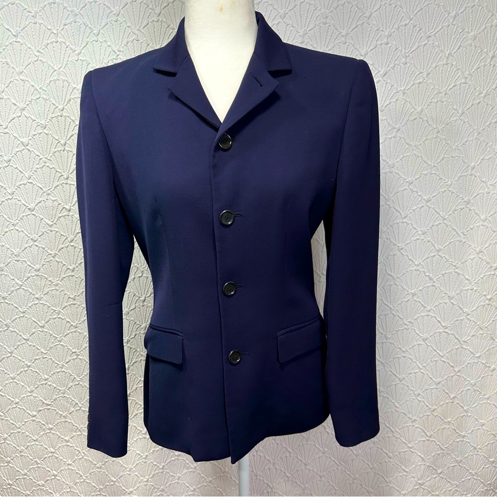 Ralph Ralph Lauren Navy Blue Wool Button Down Collared Blazer Women’s Size 4